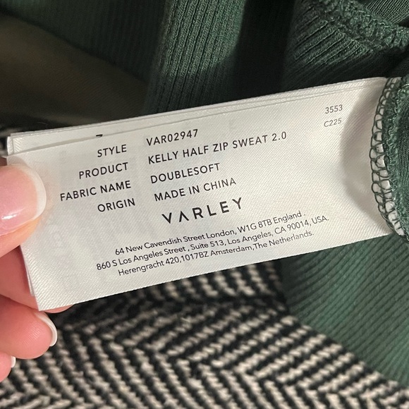 Varley Kelly Half Zip Doublesoft Sweat 2.0 in Cilantro - Picture 13 of 13